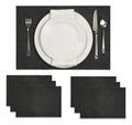 Mantel Individual tapete Rectangular Mesa Comedor Textiline, tapetes Lavables Resistentes Fácil de Limpiar para Mesa Cocina Comedor Restaurante (6, Negro)