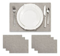 Mantel Individual tapete Rectangular Mesa Comedor Vinilo, tapetes Lavables Resistentes Fácil de Limpiar para Mesa Cocina Comedor Restaurante (6, Gris)