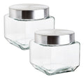 Set 2 Piezas Brocal Cuadrado C/tapa Rosca Mini 820 Ml