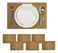 Mantel Individual tapete Rectangular Mesa Comedor Textiline, tapetes Lavables Resistentes Fácil de Limpiar para Mesa Cocina Comedor Restaurante (6, Dorado)