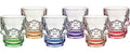 Set 6 Vasos Tequileros Shot Calavera Vidrio De 45 Ml Colores Multicolor
