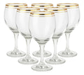 Set 6 Piezas Copa Lav De Vidrio Vino Misket 260 Ml Doble Filo De Oro