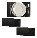Mantel Individual tapete Rectangular Impreso con diseño Polipropileno Mesa Comedor tapetes Lavables Resistentes Fácil de Limpiar para Mesa Cocina Comedor Restaurante (6, Negro)