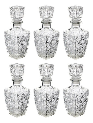Caja De 48 Licoreras Diamante Vidrio Cristal 250ml