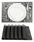 6 Piezas Manteles Individuales rectangulares de PVC 30*45cm elegantes con patrón de hojas resistentes fácil de limpiar ideal para cena reunión set de 6 manteles individuales de PVC 30*45 cm con patrón de hojas, resistentes y lavables
