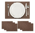 Mantel Individual tapete Rectangular Mesa Comedor Vinilo, tapetes Lavables Resistentes Fácil de Limpiar para Mesa Cocina Comedor Restaurante (6, Café)