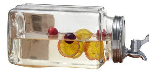 Dispensador de Agua Bebidas licores Vidrio Vintage 5.5L (2.8 Litros Horizontal)