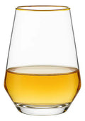 Set Vaso Vidrio Cristal Deyra Filo De Oro 24 Piezas