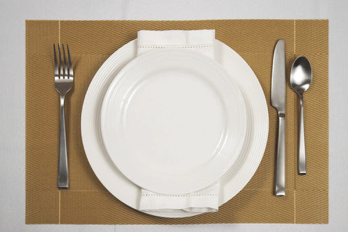 Mantel Individual tapete Rectangular Mesa Comedor Textiline, tapetes Lavables Resistentes Fácil de Limpiar para Mesa Cocina Comedor Restaurante (18, Dorado)