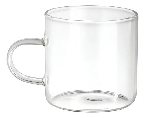 6 Tazas De Vidrio 100ml Para Café Y Capuchino Transparente