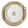 Mantel Individual tapete rectangular Mesa Comedor PVC, tapetes Lavables Resistentes Fácil de Limpiar para Mesa Cocina Comedor Restaurante (18, Dorado)