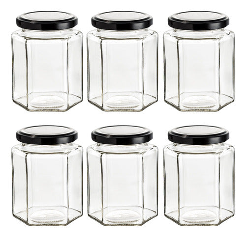 Set 6 Piezas Frasco Hexagonal 283ml 283 ml