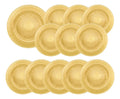 Caja 12 Piezas Plato De Vidrio Base Venecia Dorado
