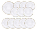 Caja 12 Piezas Plato De Vidrio Base Venecia Filo Dorado