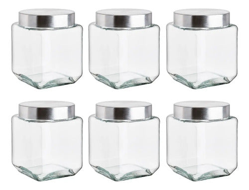 Set 6 Frascos Organizador Almacenamiento Cocina Vidrio 1.2l Transparente