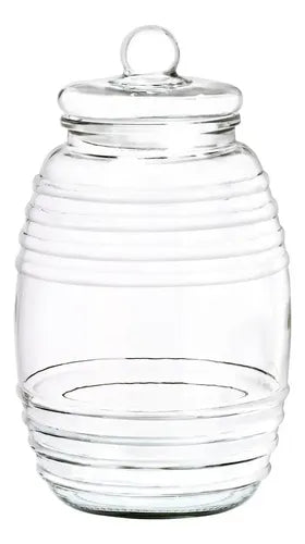Set 1 Piezas Brocal De Vidrio Tarrito de Vidrio 5Lt c/Tapa 5.5 L