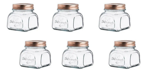 Set 6 Frasco Brocal Vintage Vidrio 280ml Almacenamiento Transparente