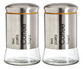 Set 2 Piezas Brocal De Vidrio Cubierta Acero T/Rosca Chico 1.1 L