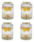 Vitrolero Dispensador De Agua Vidrio Cristal 5 Lts Acanalado 4 Piezas