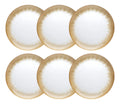 Set 6 Piezas Plato De Vidrio Base Roma Contorno Dorado